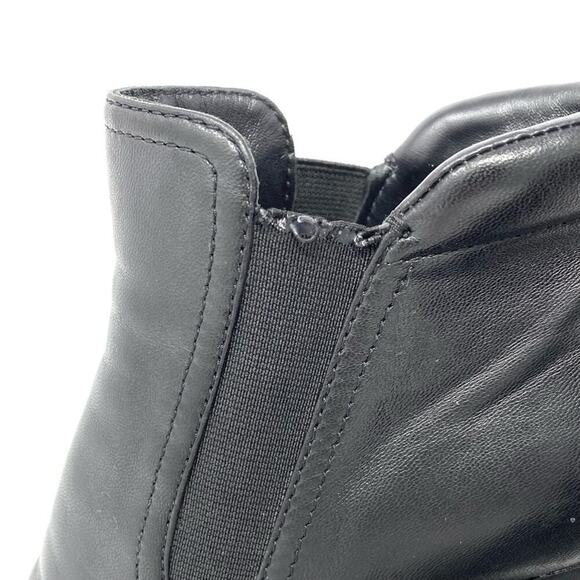 PRADA CHUNKY HEELS BLACK LAMBSKIN LEATHER CHELSEA BOOTS BOOTIE SZ 6.5 - Picture 9 of 14